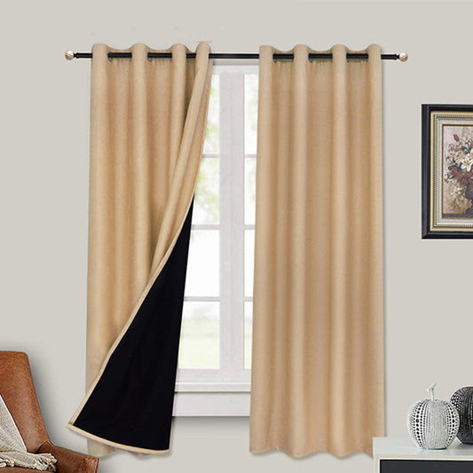 Full Blackout Hot Sale Curtain With Black Lining On The Back