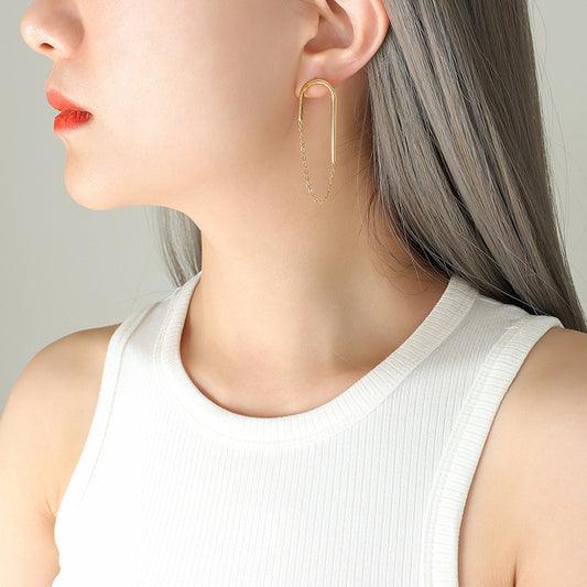 European And American Ins Style Chain U-shaped Ear Studs