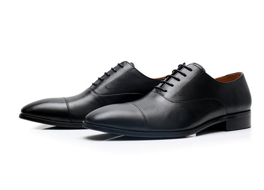 British Leather Shoes For Men With Formal Lace-Up And Low Tops