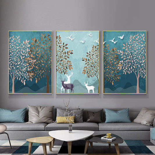 Nordic Modern Forest Landscape Living Room Wall Painting Canvas Painting