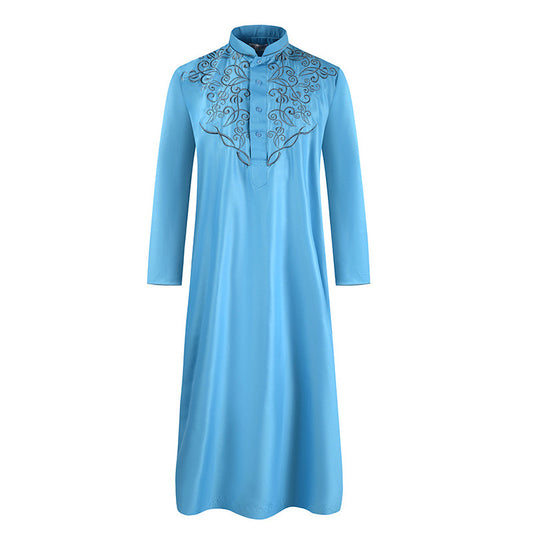 Spring And Summer Men'S Robe, Middle Eastern Muslim Long-Sleeved Robe