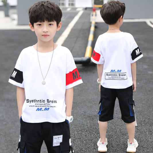 Summer Foreign Boy Handsome, Big Boy Two-piece Korean Style Trend