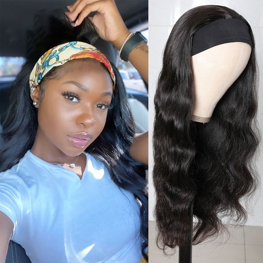 Long Curly Hair Black Mid-section Big Wave Synthetic Headgear