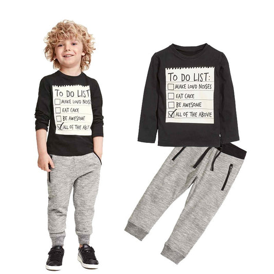 Kids Boys Clothing Set Baby Boy Casual Clothes Spring Autumn Ccotton Long Sleeves T-shirt Pants 2pcs Suit For 3-7 Years