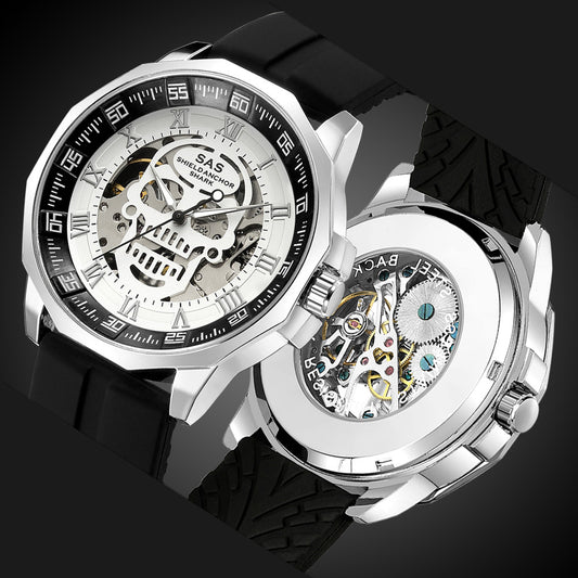 Men's Hollow Mechanical Watch Luxury Steel Belt