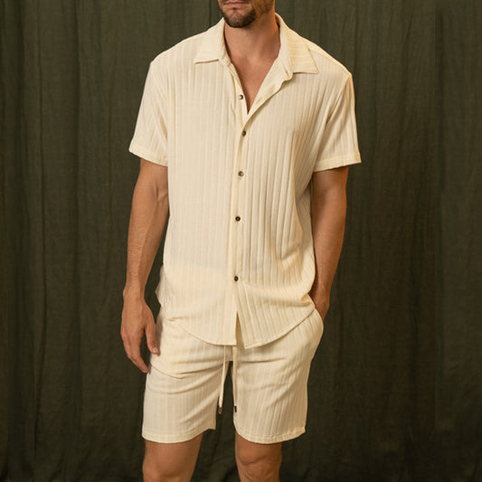 Short-sleeved Shirt And Shorts Two-piece Set Men's Suit
