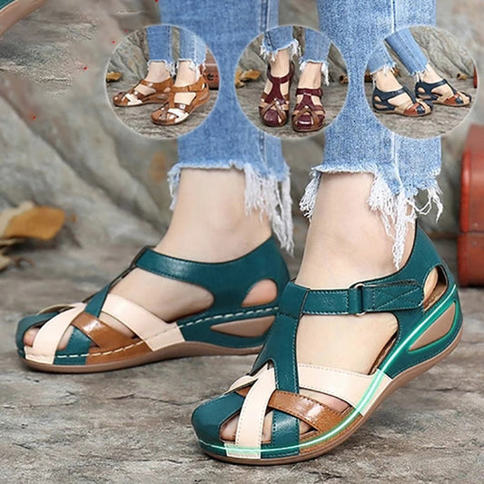 Summer Sandals Waterproof Mixed-color Design Wedges Shoes Women