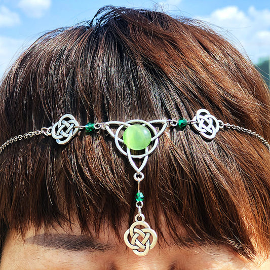 European And American Goths Irish Knot Head Chain Crystal Magic Wizard Cat Eye Pagan Hairware