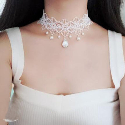 Personalized Multi-layer Crystal Lace Necklace Bone Chain